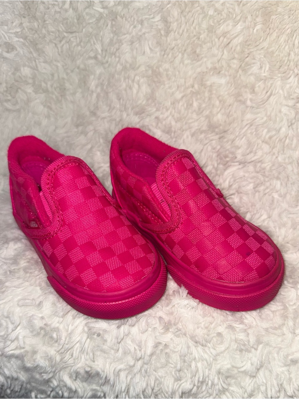 Vans Classic Checkerboard Slip-On Baby Shoes Pink Toddler Size 5C NWOT